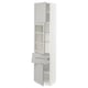 SEKTION / MAXIMERA Gabinete alto+pt vidrio/2 cjn/2 pt, blanco/Lerhyttan gris claro, 18x15x80 "