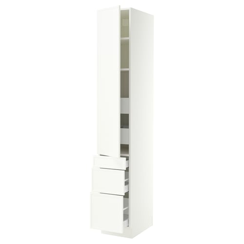 SEKTION / MAXIMERA Gabinete alto+puerta/3 frnt/5 cjn, blanco/Aspudden blanco mate, 15x24x90 "