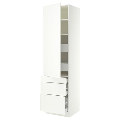 SEKTION / MAXIMERA Gabinete alto+puerta/3 frnt/5 cjn, blanco/Aspudden blanco mate, 24x24x90 "