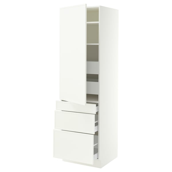 SEKTION / MAXIMERA Gabinete alto+puerta/3 frnt/5 cjn, blanco/Aspudden blanco mate, 24x24x80 "