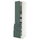SEKTION / MAXIMERA Gabinete alto+puerta/3 frnt/5 cjn, blanco/Aspudden gris verdoso oscuro, 18x24x80 "