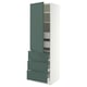SEKTION / MAXIMERA Gabinete alto+puerta/3 frnt/5 cjn, blanco/Aspudden gris verdoso oscuro, 24x24x80 "