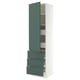 SEKTION / MAXIMERA Gabinete alto+puerta/3 frnt/5 cjn, blanco/Aspudden gris verdoso oscuro, 24x24x90 "