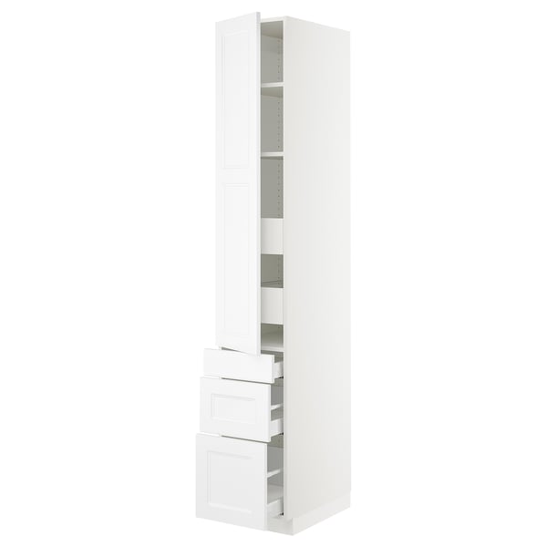 SEKTION / MAXIMERA Gabinete alto+puerta/3 frnt/5 cjn, blanco/Axstad blanco mate, 15x24x90 "