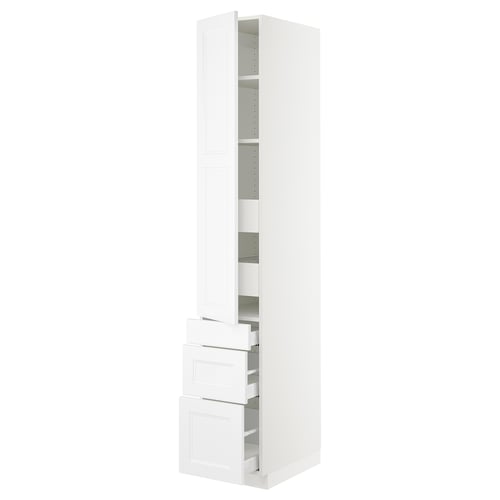 SEKTION / MAXIMERA Gabinete alto+puerta/3 frnt/5 cjn, blanco/Axstad blanco mate, 15x24x90 "