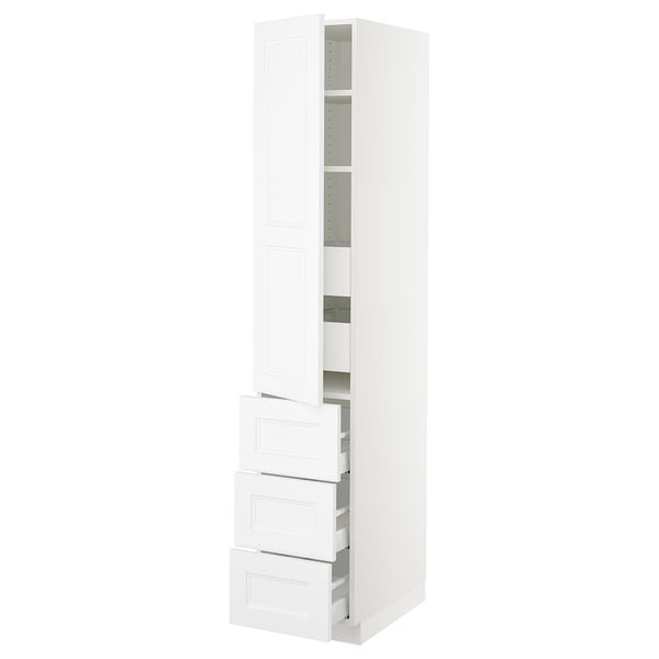 SEKTION / MAXIMERA Gabinete alto+puerta/3 frnt/5 cjn, blanco/Axstad blanco mate, 15x24x80 "