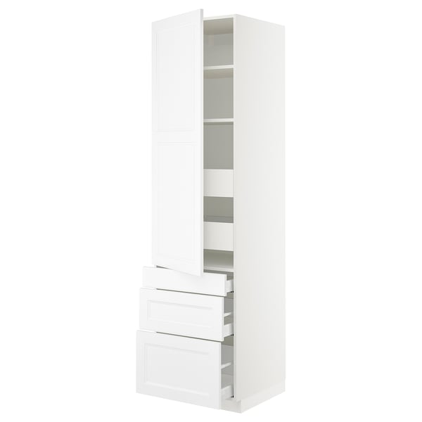 SEKTION / MAXIMERA Gabinete alto+puerta/3 frnt/5 cjn, blanco/Axstad blanco mate, 24x24x90 "