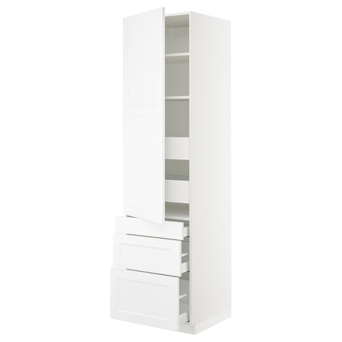 SEKTION / MAXIMERA Gabinete alto+puerta/3 frnt/5 cjn, blanco/Axstad blanco mate, 24x24x90 "