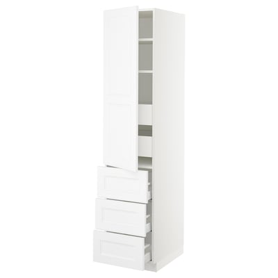 SEKTION / MAXIMERA Gabinete alto+puerta/3 frnt/5 cjn, blanco/Axstad blanco mate, 18x24x80 "