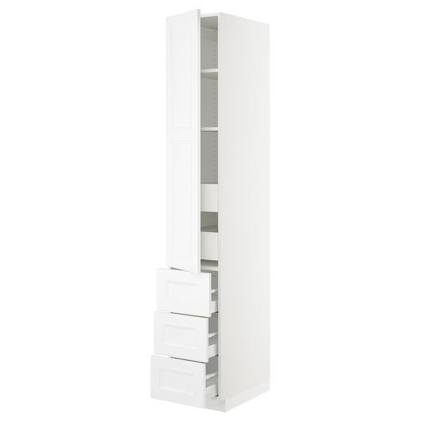 SEKTION / MAXIMERA Gabinete alto+puerta/3 frnt/5 cjn, blanco/Axstad blanco mate, 15x24x90 "