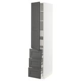 SEKTION / MAXIMERA Gabinete alto+puerta/3 frnt/5 cjn, blanco/Axstad gris oscuro, 15x24x80 "