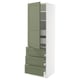 SEKTION / MAXIMERA Gabinete alto+puerta/3 frnt/5 cjn, blanco/Axstad gris-verde, 24x24x80 "