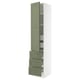 SEKTION / MAXIMERA Gabinete alto+puerta/3 frnt/5 cjn, blanco/Axstad gris-verde, 18x24x90 "