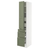 SEKTION / MAXIMERA Gabinete alto+puerta/3 frnt/5 cjn, blanco/Axstad gris-verde, 15x24x80 "