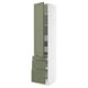 SEKTION / MAXIMERA Gabinete alto+puerta/3 frnt/5 cjn, blanco/Axstad gris-verde, 18x24x90 "