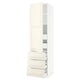 SEKTION / MAXIMERA Gabinete alto+puerta/3 frnt/5 cjn, blanco/Bodbyn color hueso, 24x24x90 "