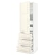 SEKTION / MAXIMERA Gabinete alto+puerta/3 frnt/5 cjn, blanco/Bodbyn color hueso, 24x24x80 "