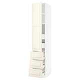 SEKTION / MAXIMERA Gabinete alto+puerta/3 frnt/5 cjn, blanco/Bodbyn color hueso, 18x24x90 "