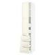 SEKTION / MAXIMERA Gabinete alto+puerta/3 frnt/5 cjn, blanco/Bodbyn color hueso, 18x24x90 "