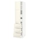 SEKTION / MAXIMERA Gabinete alto+puerta/3 frnt/5 cjn, blanco/Bodbyn color hueso, 18x24x80 "