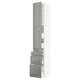 SEKTION / MAXIMERA Gabinete alto+puerta/3 frnt/5 cjn, blanco/Bodbyn gris, 15x24x90 "