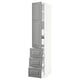 SEKTION / MAXIMERA Gabinete alto+puerta/3 frnt/5 cjn, blanco/Bodbyn gris, 15x24x80 "