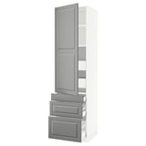 SEKTION / MAXIMERA Gabinete alto+puerta/3 frnt/5 cjn, blanco/Bodbyn gris, 24x24x90 "