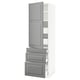 SEKTION / MAXIMERA Gabinete alto+puerta/3 frnt/5 cjn, blanco/Bodbyn gris, 24x24x80 "