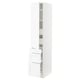 SEKTION / MAXIMERA Gabinete alto+puerta/3 frnt/5 cjn, blanco Enköping/blanco efecto madera, 15x24x80 "