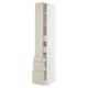 SEKTION / MAXIMERA Gabinete alto+puerta/3 frnt/5 cjn, blanco/Havstorp beige, 15x24x90 "
