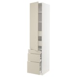 SEKTION / MAXIMERA Gabinete alto+puerta/3 frnt/5 cjn, blanco/Havstorp beige, 18x24x90 "
