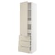 SEKTION / MAXIMERA Gabinete alto+puerta/3 frnt/5 cjn, blanco/Havstorp beige, 24x24x90 "