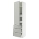 SEKTION / MAXIMERA Gabinete alto+puerta/3 frnt/5 cjn, blanco/Havstorp gris claro, 24x24x90 "