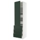 SEKTION / MAXIMERA Gabinete alto+puerta/3 frnt/5 cjn, blanco/Havstorp verde oscuro, 24x24x90 "