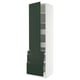 SEKTION / MAXIMERA Gabinete alto+puerta/3 frnt/5 cjn, blanco/Havstorp verde oscuro, 24x24x90 "