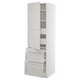 SEKTION / MAXIMERA Gabinete alto+puerta/3 frnt/5 cjn, blanco/Lerhyttan gris claro, 24x24x80 "