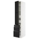 SEKTION / MAXIMERA Gabinete alto+puerta/3 frnt/5 cjn, blanco/Lerhyttan teñido en negro, 18x24x90 "