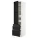 SEKTION / MAXIMERA Gabinete alto+puerta/3 frnt/5 cjn, blanco/Lerhyttan teñido en negro, 24x24x90 "
