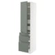 SEKTION / MAXIMERA Gabinete alto+puerta/3 frnt/5 cjn, blanco/Nickebo verde grisáceo mate, 18x24x80 "