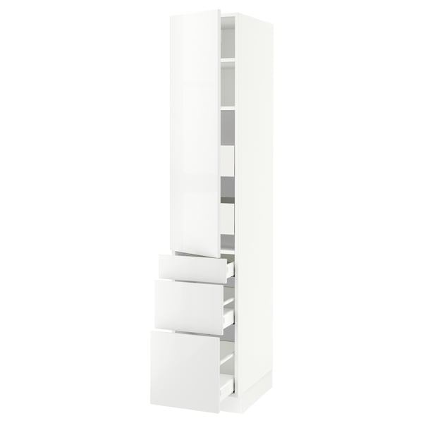 SEKTION / MAXIMERA Gabinete alto+puerta/3 frnt/5 cjn, blanco/Ringhult blanco, 15x24x80 "