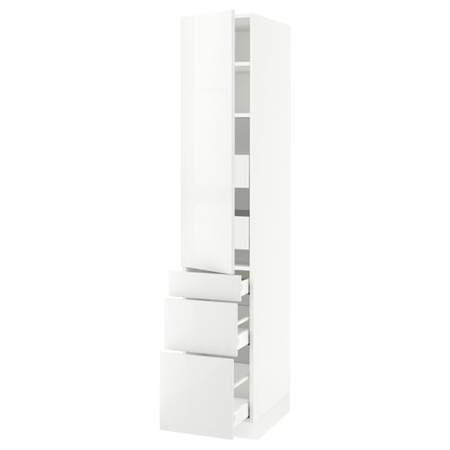 SEKTION / MAXIMERA Gabinete alto+puerta/3 frnt/5 cjn, blanco/Ringhult blanco, 15x24x80 "
