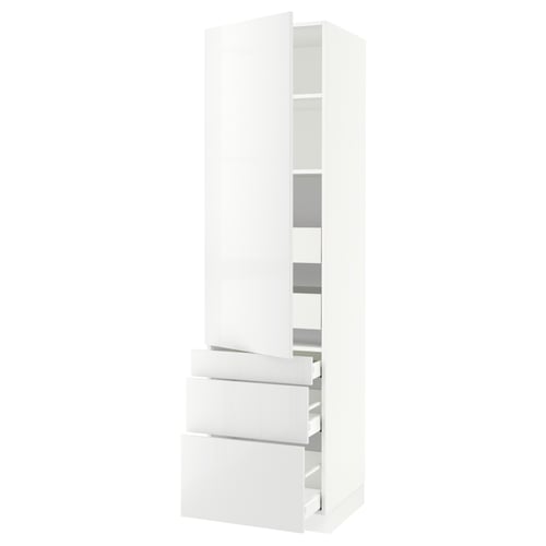 SEKTION / MAXIMERA Gabinete alto+puerta/3 frnt/5 cjn, blanco/Ringhult blanco, 24x24x90 "
