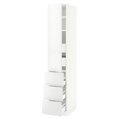 SEKTION / MAXIMERA Gabinete alto+puerta/3 frnt/5 cjn, blanco/Ringhult blanco, 15x24x80 "