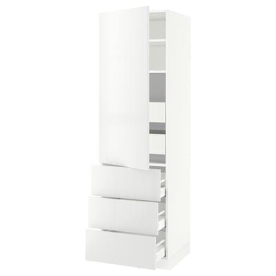SEKTION / MAXIMERA Gabinete alto+puerta/3 frnt/5 cjn, blanco/Ringhult blanco, 24x24x80 "
