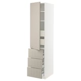 SEKTION / MAXIMERA Gabinete alto+puerta/3 frnt/5 cjn, blanco/Stensund beige, 18x24x80 "