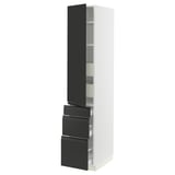 SEKTION / MAXIMERA Gabinete alto+puerta/3 frnt/5 cjn, blanco/Upplöv antracita mate, 15x24x80 "