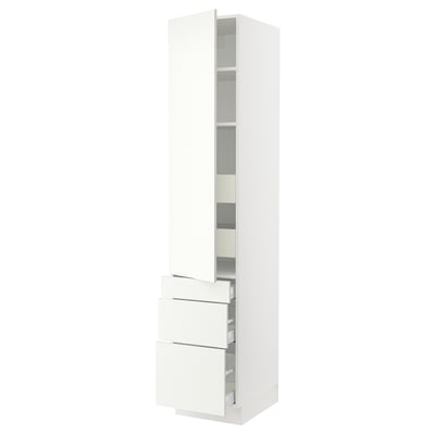 SEKTION / MAXIMERA Gabinete alto+puerta/3 frnt/5 cjn, blanco/Vallstena blanco, 18x24x90 "