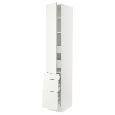 SEKTION / MAXIMERA Gabinete alto+puerta/3 frnt/5 cjn, blanco/Vallstena blanco, 15x24x90 "
