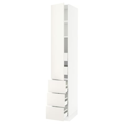 SEKTION / MAXIMERA Gabinete alto+puerta/3 frnt/5 cjn, blanco/Veddinge blanco, 15x24x90 "