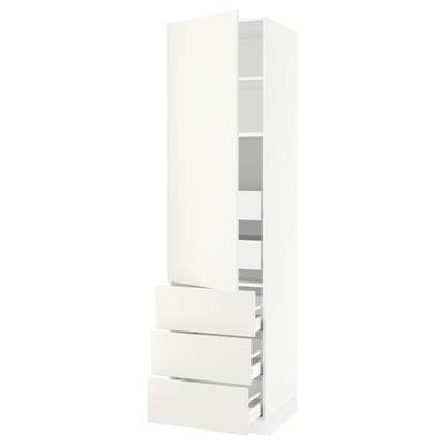 SEKTION / MAXIMERA Gabinete alto+puerta/3 frnt/5 cjn, blanco/Veddinge blanco, 24x24x90 "